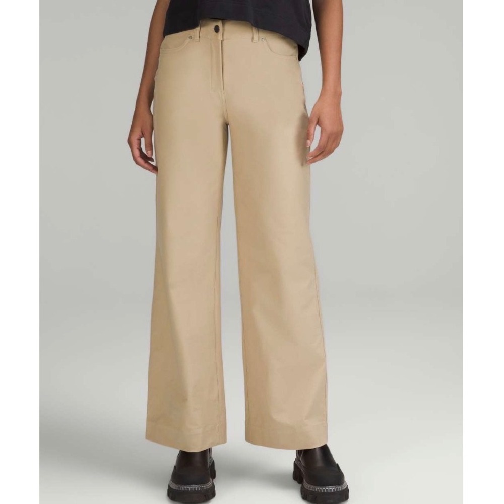 Lululemon City Sleek 5 Pocket Wide Leg Trouser Pant Trench Khaki 26